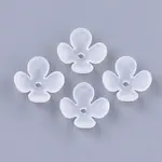 4-Petal Transparent Acrylic Bead Caps
