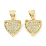 Brass Micro Pave Clear Cubic Zirconia Pendants