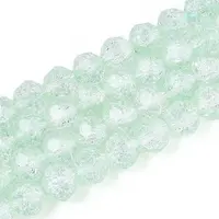 Transparent Crackle Glass Beads Strands