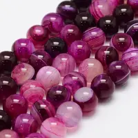 Natural Striped Agate/Banded Agate Bead Strands