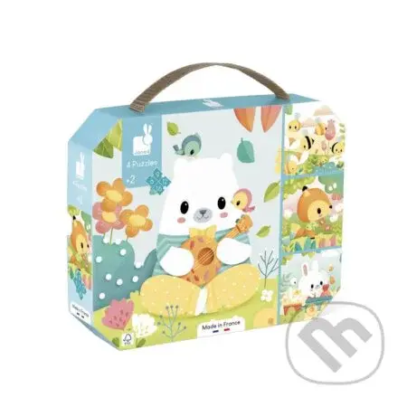 Zvieratká 4v1 v kufríku 6-9-12-16 ks - puzzle z kategorie Maxi dílky