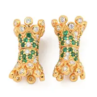 925 Sterling Silver Micro Pave Cubic Zirconia Screw Clasps