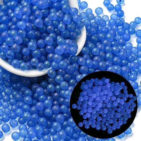 Luminous Glow in the Dark Transparent Glass Round Beads