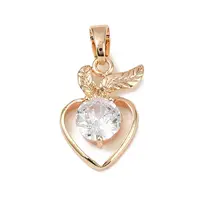 Brass Micro Pave Cubic Zirconia Pendants