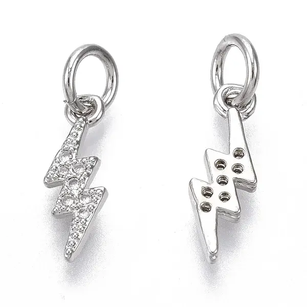 Brass Micro Pave Cubic Zirconia Charms