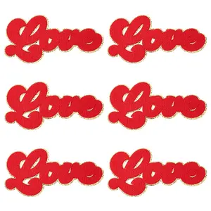 Word Love Towel Embroidery Cloth Iron on/Sew on Patches
