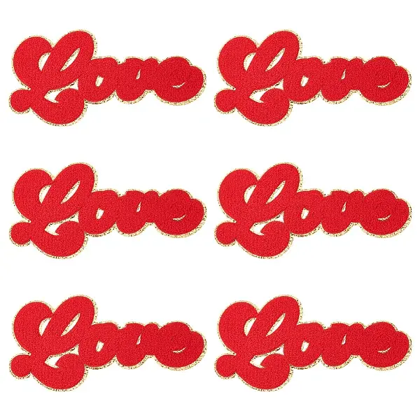 Word Love Towel Embroidery Cloth Iron on/Sew on Patches
