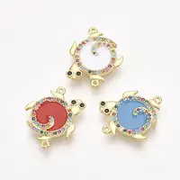 Brass Micro Pave Cubic Zirconia Links