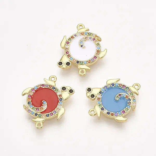 Brass Micro Pave Cubic Zirconia Links