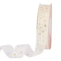 20 Yards Hot Stamping Star Polyester Chiffon Ribbons