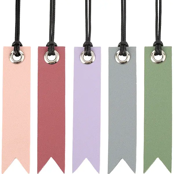 10Pcs 5 Colors Leather Bookmarks