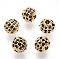 Rack Plating Brass Cubic Zirconia Beads