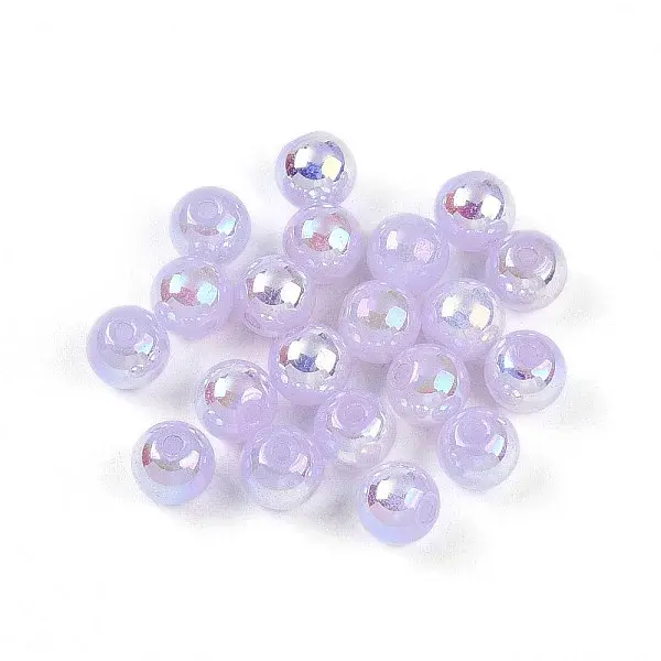 Electroplate Pearlized Glass Pearl Beads