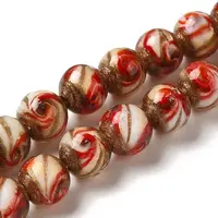 Gold Sand Lampwork Beads Strands