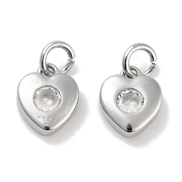 Brass Micro Pave Cubic Zirconia Charms