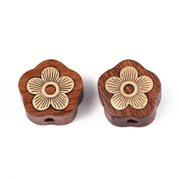 Natural Sandalwood Mala and Brass Finding Beads