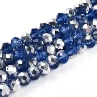 Electroplate Transparent Glass Beads Strands