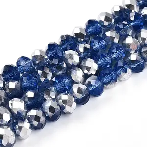 Electroplate Transparent Glass Beads Strands