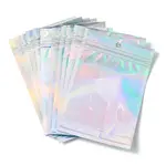 Rectangle Zip Top Plastic Glitter Holographic Bags