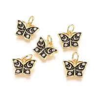 Brass Micro Pave Cubic Zirconia Charms