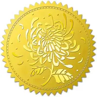 Self Adhesive Gold Foil Embossed Stickers