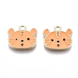Light Gold Plated Alloy Enamel Pendants