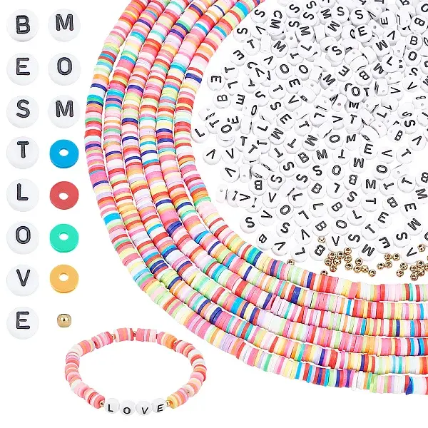 Acrylic Horizontal Hole Letter Beads