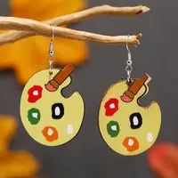 Back-to-School Palette Wood Dangle Earrings Accessories