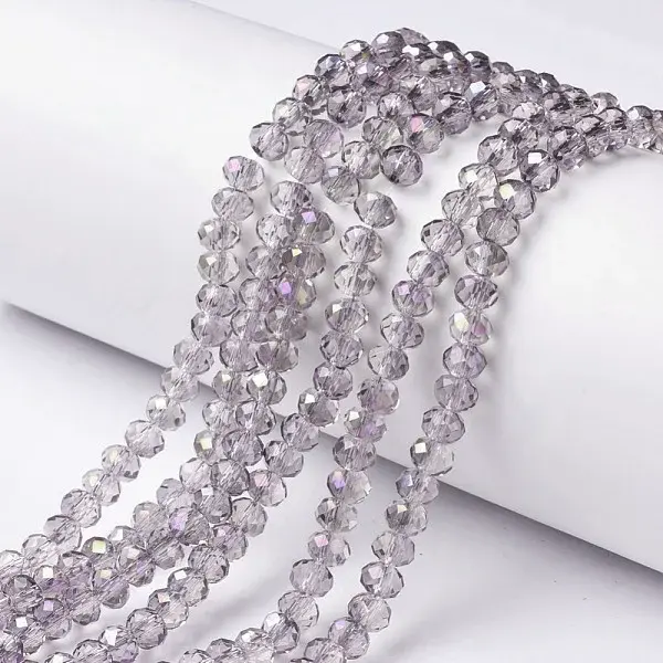 Electroplate Transparent Glass Beads Strands