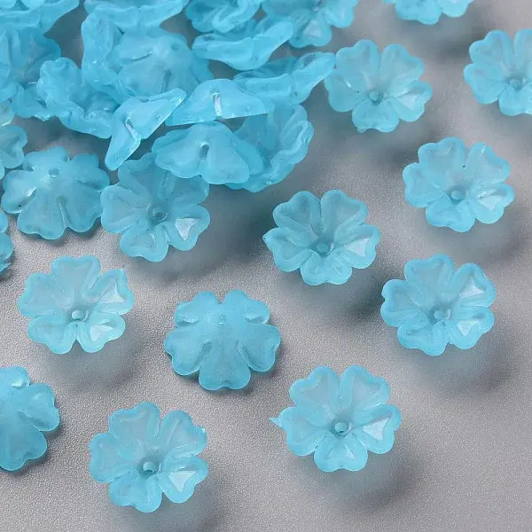 Transparent Frosted Acrylic Bead Caps