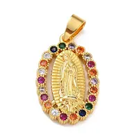 Brass Micro Pave Colorful Cubic Zirconia Pendants