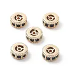 Brass Micro Pave Cubic Zirconia Beads