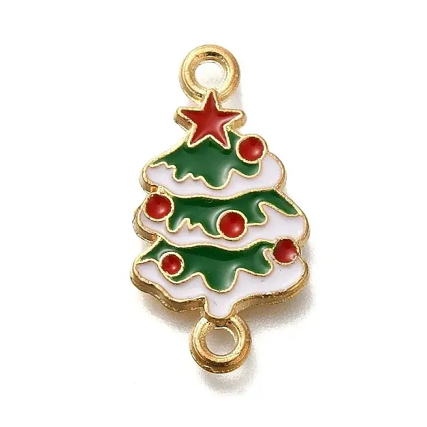 Christmas Alloy Green Enamel Links