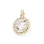 Brass Micro Pave Cubic Zirconia Pendants