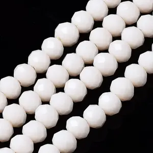 Opaque Solid Color Glass Beads Strands