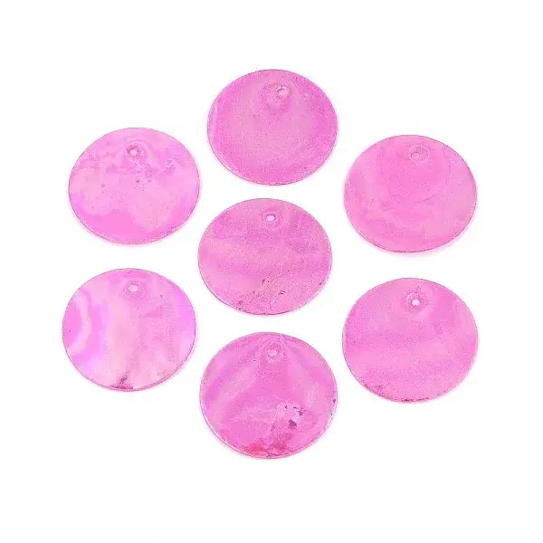 AB Color Plated Capiz Shell Pendants