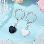 Natural Obsidian White Jade Keychain