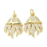 Rack Plating Brass Micro Pave Clear Cubic Zirconia Pendants