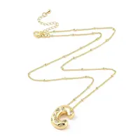 Brass Micro Pave Clear Cubic Zirconia Pendant Necklaces