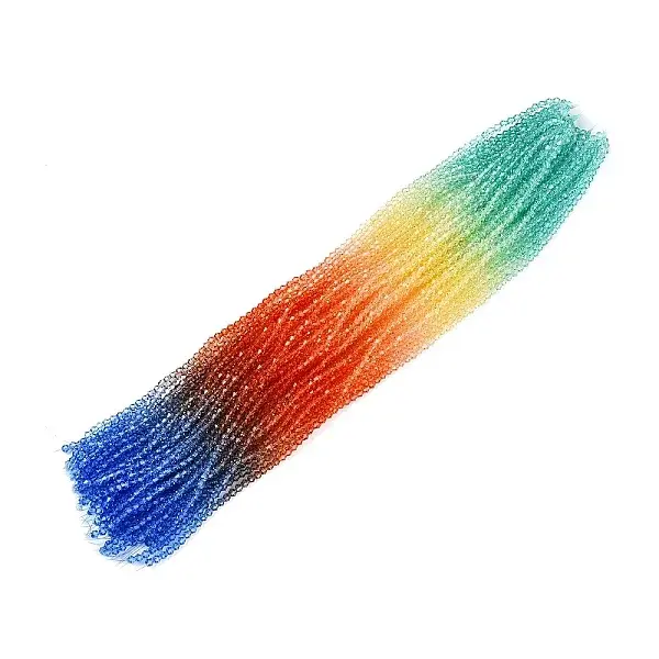 Gradient Color Baking Painted Glass Bead Strands