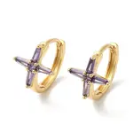 Cross Cubic Zirconia Cuff Earrings