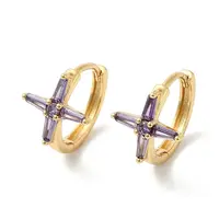 Cross Cubic Zirconia Cuff Earrings
