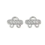Brass Micro Pave Cubic Zirconia Chandelier Component Links