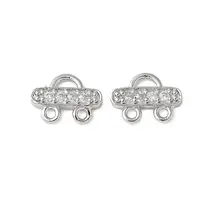 Brass Micro Pave Cubic Zirconia Chandelier Component Links