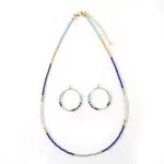 Bohemian Style Glass Beaded Hoop Earrings & Necklaces Sets for Women