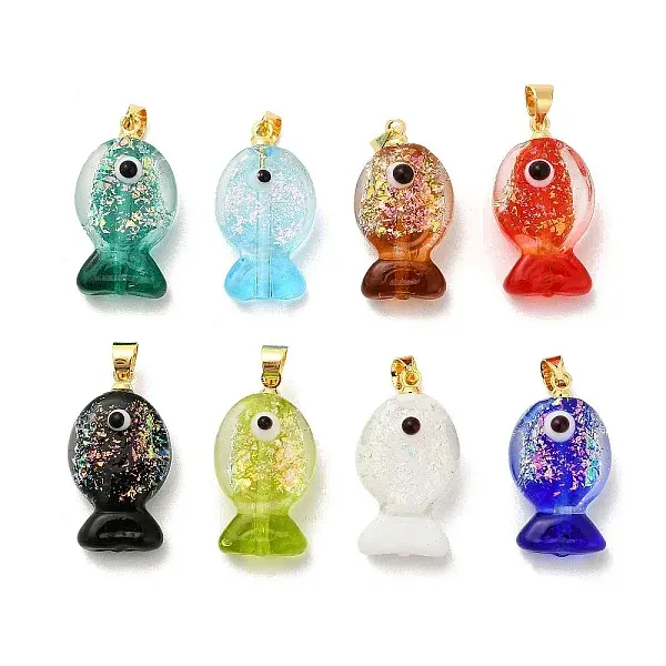 Handmade Dichroic Foil Lampwork Pendants