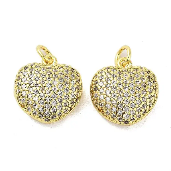 Brass Micro Pave Clear Cubic Zirconia Pendants