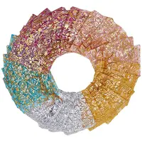 100Pcs 5 Colors Rose Printed Organza Bags
