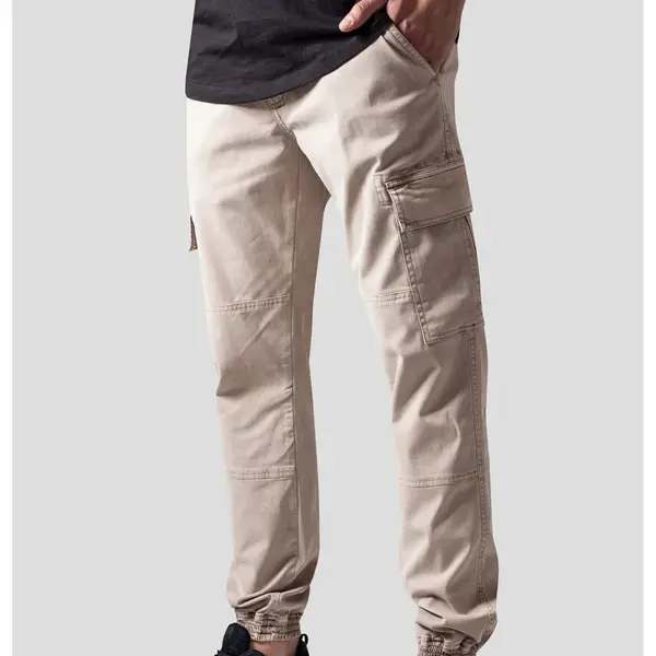 Washed Cargo Twill Jogging Pants Sand