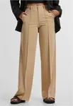Women's wide pleated trousers - unionbeige